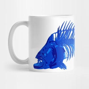 blue fish skeleton Mug